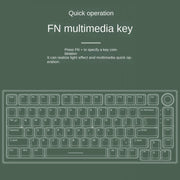 82 Keys Bluetooth Wireless 3-mode RGB Hot-plug Customized Mechanical Keyboard Kit + Keycap(White)