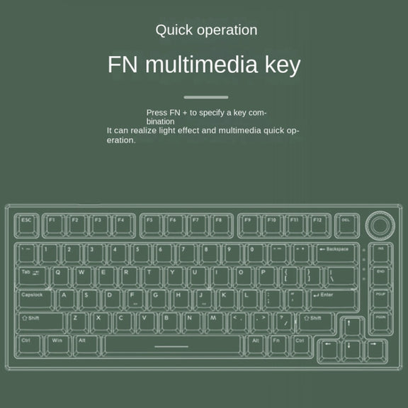 82 Keys Bluetooth Wireless 3-mode RGB Hot-plug Customized Mechanical Keyboard Kit + Keycap(White)
