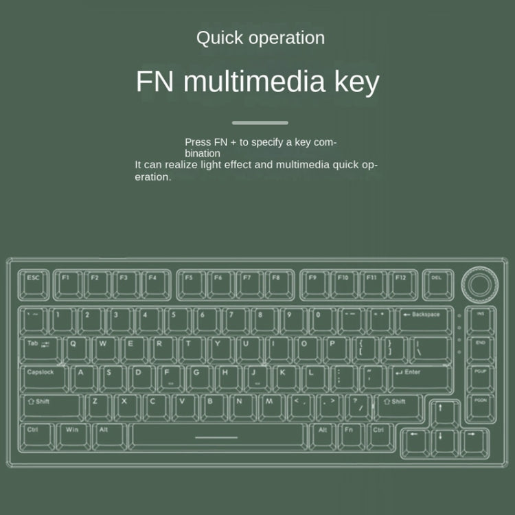 82 Keys Bluetooth Wireless 3-mode RGB Hot-plug Customized Mechanical Keyboard Kit + Keycap(White)