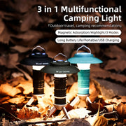 WEST BIKING Outdoor Lighthouse Camping Light LED Portable Magnetic Emergency Flashlight(Army Green)