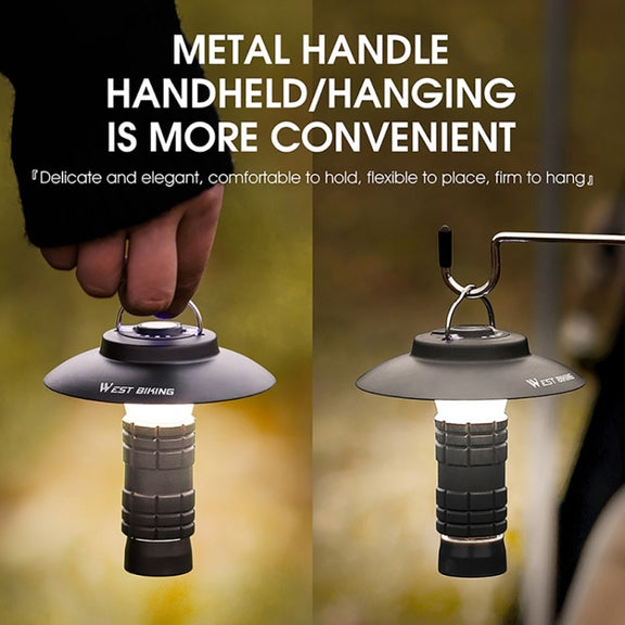 WEST BIKING Outdoor Lighthouse Camping Light LED Portable Magnetic Emergency Flashlight(Black)