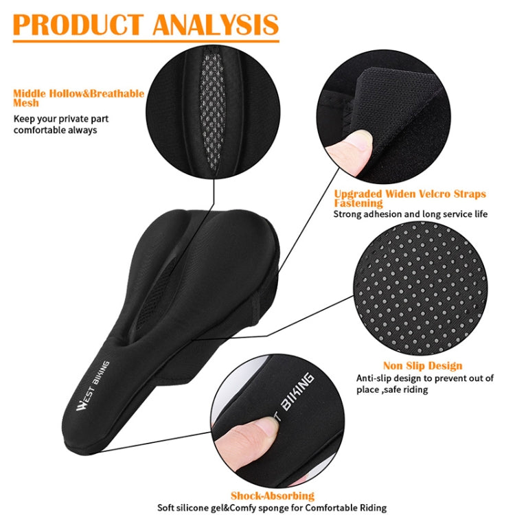 WEST BIKING Bike Cushion Cover Thick Silicone Quick Release Seat Cushion(Black) - Bicycle Saddle by WEST BIKING | Online Shopping South Africa | PMc TechLife | Buy Now Pay Later Mobicred