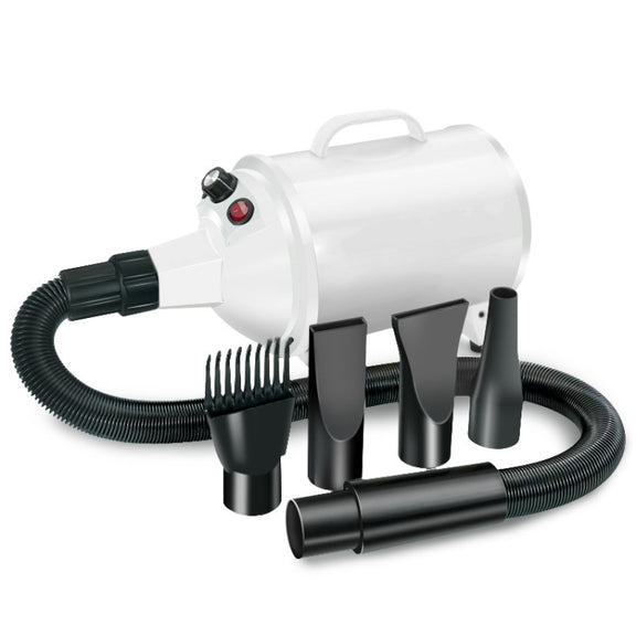2100W Dog Dryer Stepless Speed Pet Hair Blaster Pet Water Blower 220V UK Plug(Pure White)