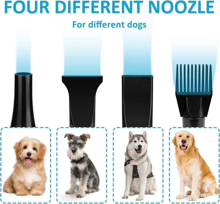 2100W Dog Dryer Stepless Speed Pet Hair Blaster Pet Water Blower 220V EU Plug(Black and White) - free shipping - PMC TechLife - Order now!