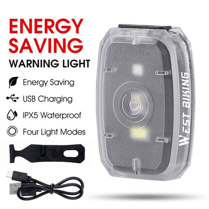 WEST BIKING Mini Bicycle Two-color Tail Light Riding Night Warning Light(Black) - free shipping - PMC Jewellery - Order now!