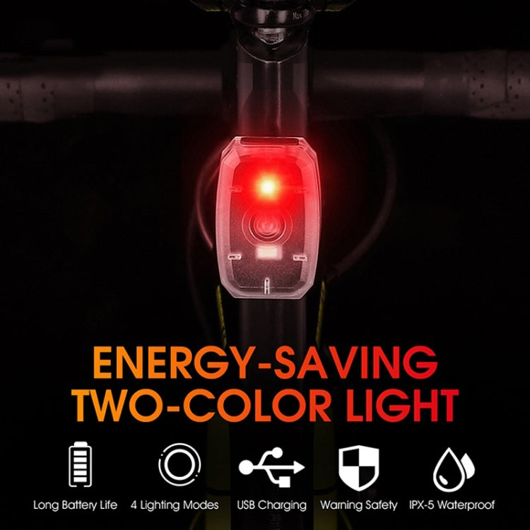 WEST BIKING Mini Bicycle Two-color Tail Light Riding Night Warning Light(Black) - free shipping - PMC Jewellery - Order now!