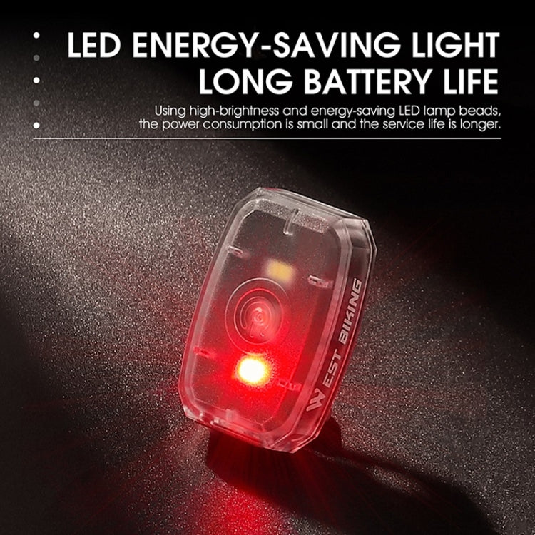 WEST BIKING Mini Bicycle Two-color Tail Light Riding Night Warning Light(Black) - free shipping - PMC Jewellery - Order now!