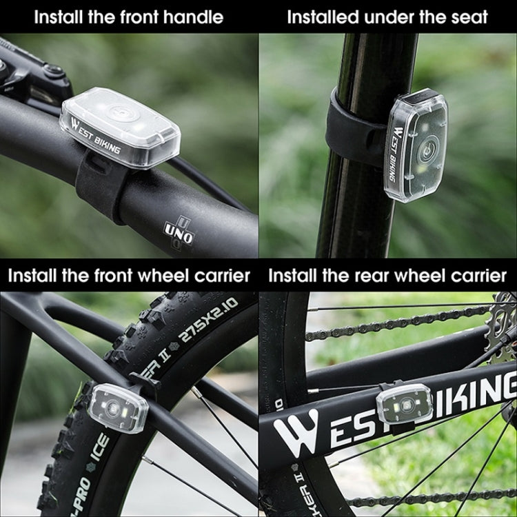 WEST BIKING Mini Bicycle Two-color Tail Light Riding Night Warning Light(Black) - free shipping - PMC Jewellery - Order now!