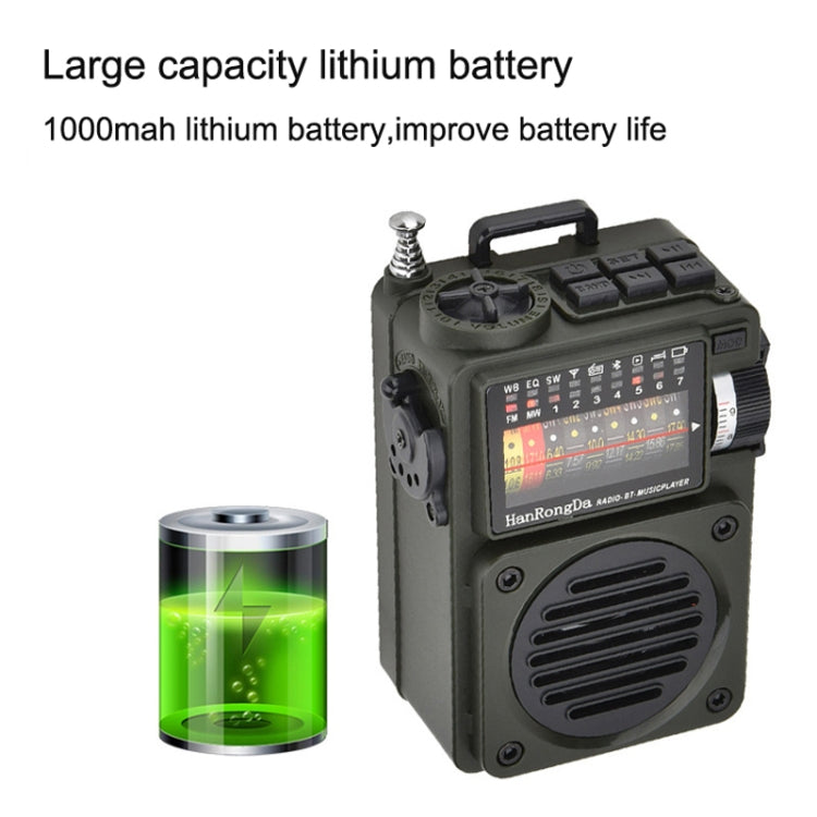 HanRongda HRD-700 Full Band Bluetooth MP3 Play Radio Station Memory Mechanical Tuning Radio(Green) - free shipping - PMC TechLife - Order now!