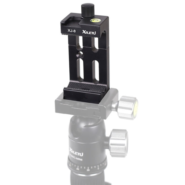 XILETU XJ-8 Aluminum Alloy Camera Head Tripod Mobile Phone Clip(Black)