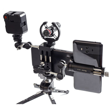 XILETU XJ-8 Aluminum Alloy Camera Head Tripod Mobile Phone Clip(Titanium) - Other Accessories by XILETU | Online Shopping South Africa | PMC Jewellery | Buy Now Pay Later Mobicred