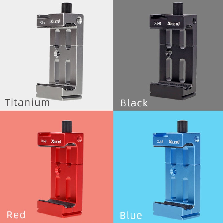 XILETU XJ-8 Aluminum Alloy Camera Head Tripod Mobile Phone Clip(Black) - Other Accessories by XILETU | Online Shopping South Africa | PMC Jewellery | Buy Now Pay Later Mobicred