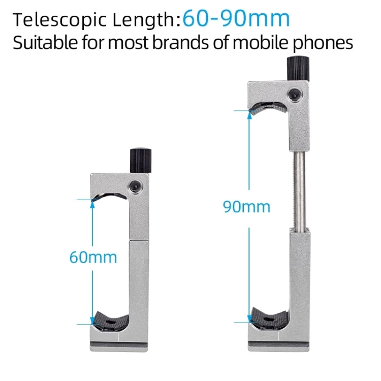 XILETU XJ-8 Aluminum Alloy Camera Head Tripod Mobile Phone Clip(Black) - Other Accessories by XILETU | Online Shopping South Africa | PMC Jewellery | Buy Now Pay Later Mobicred