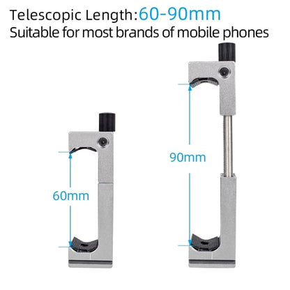 XILETU XJ-8 Aluminum Alloy Camera Head Tripod Mobile Phone Clip(Black) - Other Accessories by XILETU | Online Shopping South Africa | PMC Jewellery | Buy Now Pay Later Mobicred