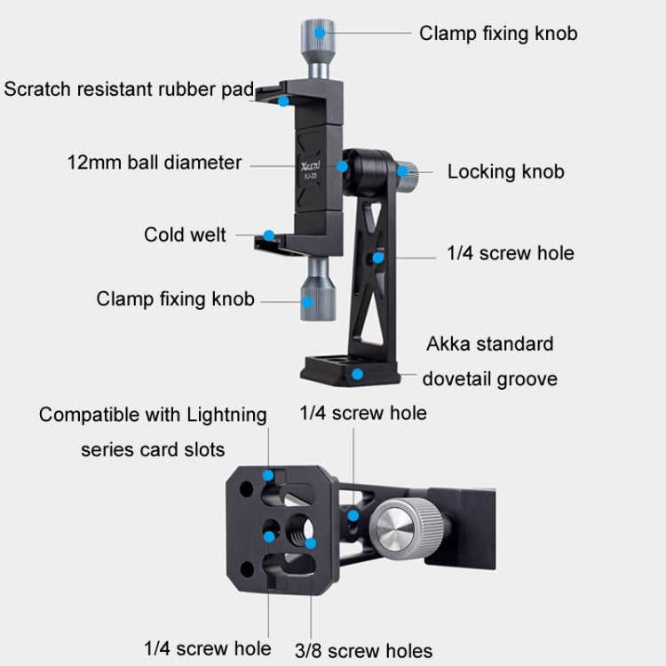 XILETU Metal Swivel Cold Shoe Mobile Phone Clip Photography Fixed Tripod - Other Accessories by XILETU | Online Shopping South Africa | PMC Jewellery | Buy Now Pay Later Mobicred