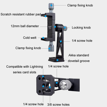 XILETU Metal Swivel Cold Shoe Mobile Phone Clip Photography Fixed Tripod - Other Accessories by XILETU | Online Shopping South Africa | PMC Jewellery | Buy Now Pay Later Mobicred