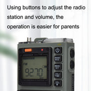 HanRongda HRD-787 High Performance Full Band Portable Bluetooth Card SOS Warning LED Lighting Radio(Green)