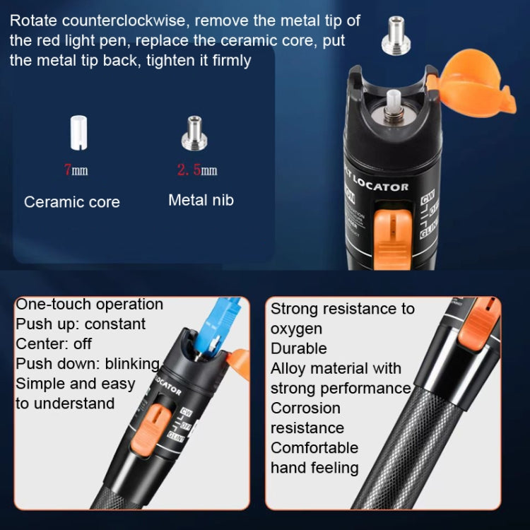 30MW Fiber Red Light Test Pen Red Light Sources Through Optical Pen Optical Fiber Detection