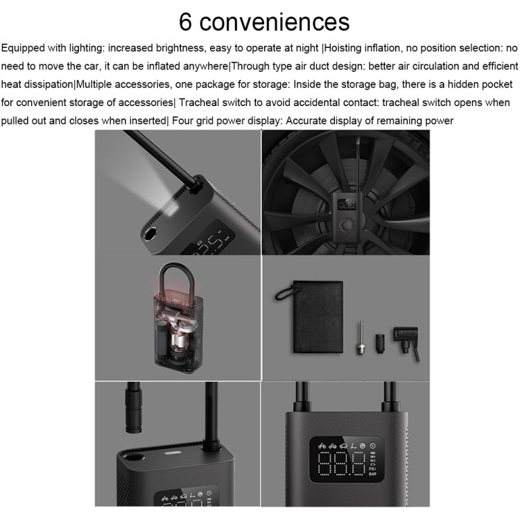 Xiaomi Mijia Portable Universal Car Air Pump Bicycle Tire Pump Electric Air Compressor(Air Pump 2) - Inflatable Pump by Xiaomi Mijia | Online Shopping South Africa | PMC TechLife