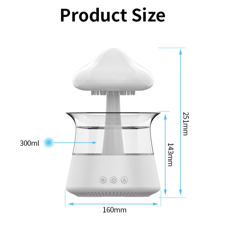 CH06 300ml Rain Humidifier Mushroom Cloud Colorful Night Lamp Aromatherapy Machine, Style: With Remote Controller(Light Wood Grain) - free shipping - PMC TechLife - Order now!