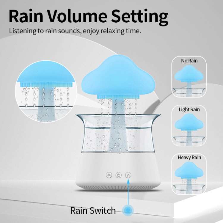 CH06 300ml Rain Humidifier Mushroom Cloud Colorful Night Lamp Aromatherapy Machine, Style: Without Remote Controller(Light Wood Grain)