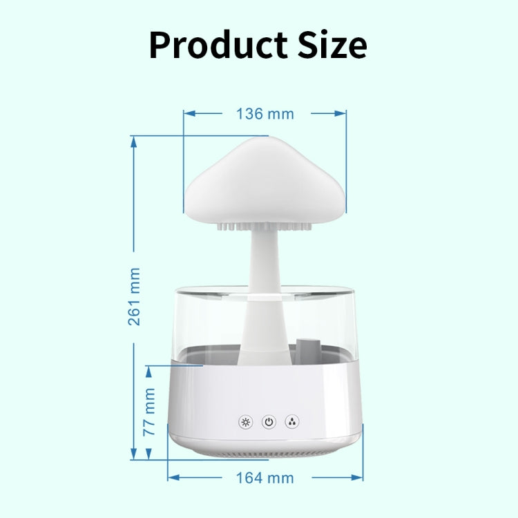 CH08 450ml Rain Humidifier Mushroom Cloud Colorful Night Lamp Aromatherapy Machine, Style: Without Remote Controller(Light Wood Grain) - free shipping - PMC TechLife - Order now!