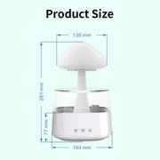 CH08 450ml Rain Humidifier Mushroom Cloud Colorful Night Lamp Aromatherapy Machine, Style: Without Remote Controller(Light Wood Grain)