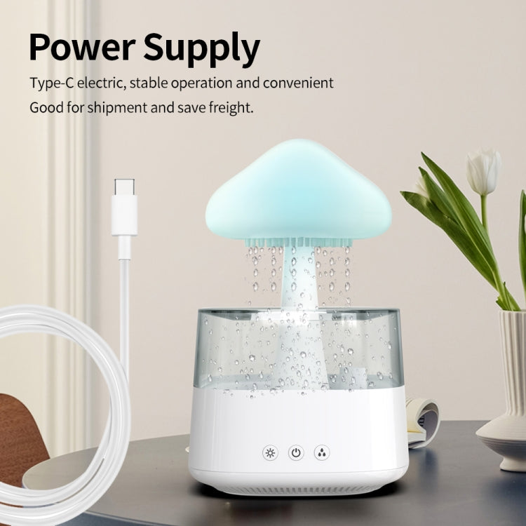 CH08 450ml Rain Humidifier Mushroom Cloud Colorful Night Lamp Aromatherapy Machine, Style: Without Remote Controller(Light Wood Grain) - free shipping - PMC TechLife - Order now!