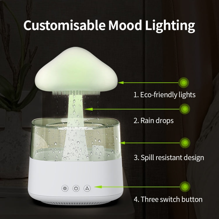 CH08 450ml Rain Humidifier Mushroom Cloud Colorful Night Lamp Aromatherapy Machine, Style: Without Remote Controller(Light Wood Grain) - free shipping - PMC TechLife - Order now!