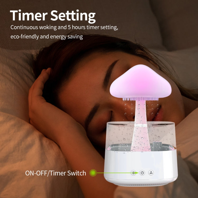CH08 450ml Rain Humidifier Mushroom Cloud Colorful Night Lamp Aromatherapy Machine, Style: Without Remote Controller(Light Wood Grain) - free shipping - PMC TechLife - Order now!