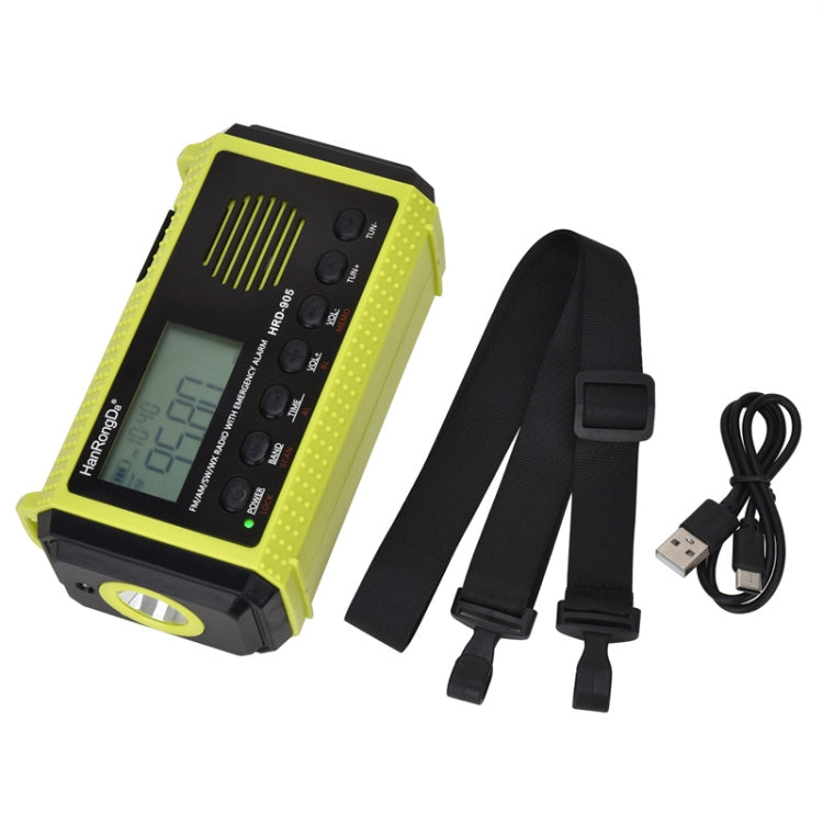 HanRongda HRD-905 Solar Charging LED Lighting Generation Disaster Prevention Emergency Full Band Radio(Army Green)
