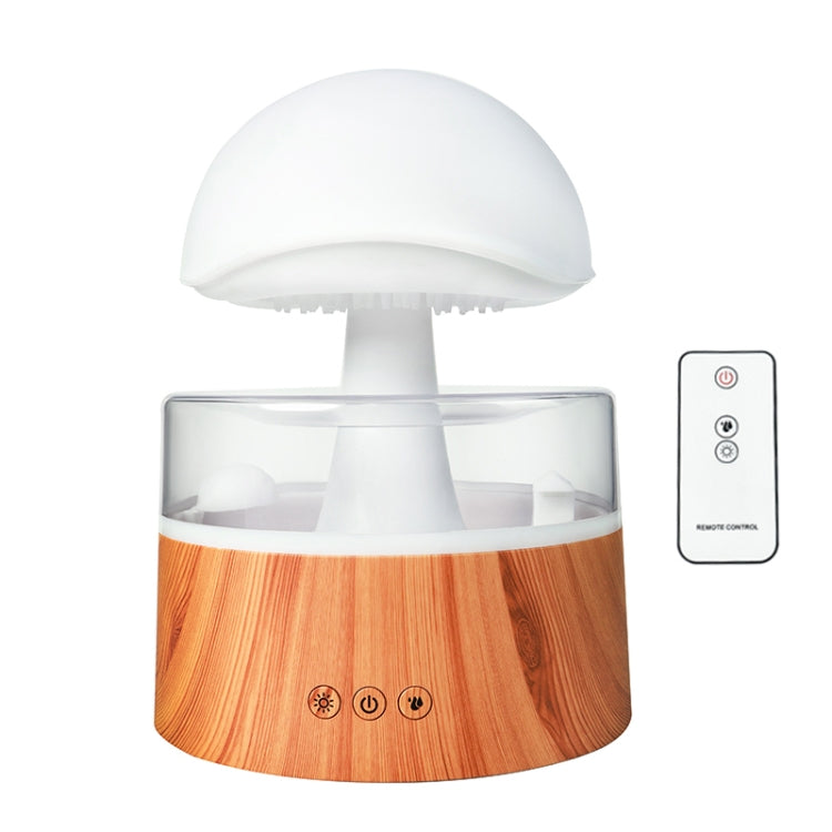 500ml Rain Humidifier Mushroom Cloud Colorful Night Lamp Aromatherapy Machine With Remote Control, Style: USB Direct Plug(Wood Grain) - free shipping - PMC TechLife - Order now!