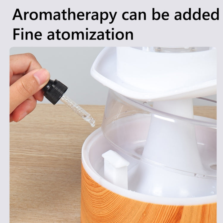 500ml Rain Humidifier Mushroom Cloud Colorful Night Lamp Aromatherapy Machine With Remote Control, Style: USB Direct Plug(Wood Grain) - free shipping - PMC TechLife - Order now!