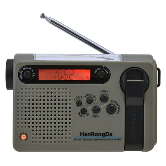 HanRongda HRD-900 LED Lighting Solar Hand Crank Power Generation NOAA Weather Warning Radio(Dark Green) - free shipping - PMC Jewellery - Order now!