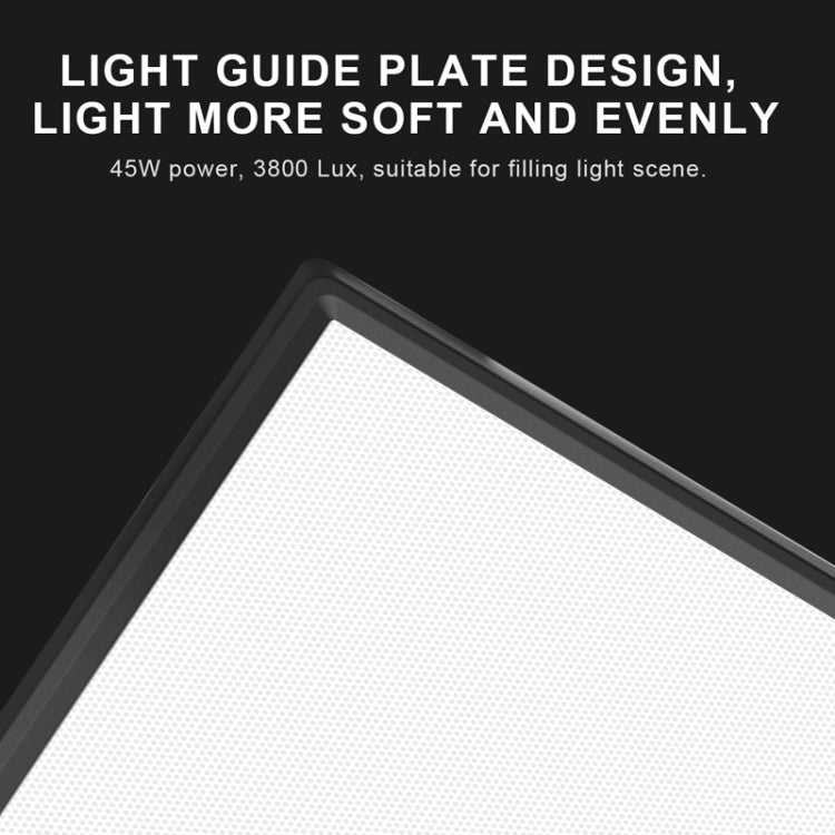 Pixel P50 Dual Color Temperature Flat Panel Fill Light 45W Soft Outdoor Shooting Fill Light For Straight Photography(Lamp+US Plug Adapter)