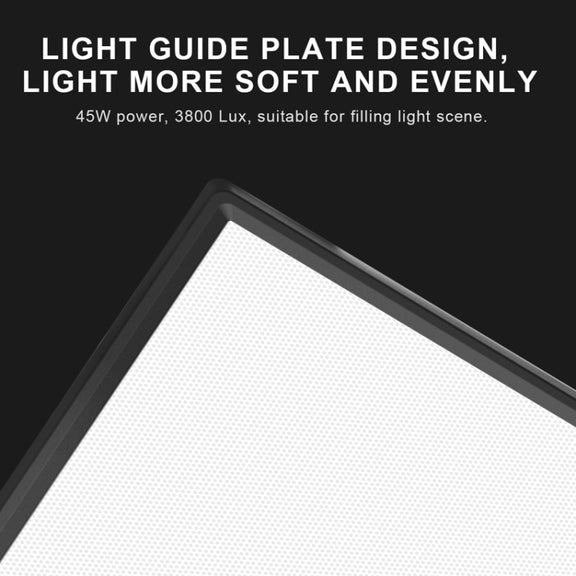 Pixel P50 Dual Color Temperature Flat Panel Fill Light 45W Soft Outdoor Shooting Fill Light For Straight Photography(Lamp+EU Plug Adapter)