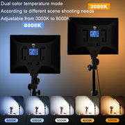 Pixel P50 Dual Color Temperature Flat Panel Fill Light 45W Soft Outdoor Shooting Fill Light For Straight Photography(Lamp+EU Plug Adapter)