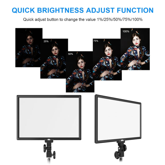 Pixel P50 Dual Color Temperature Flat Panel Fill Light 45W Soft Outdoor Shooting Fill Light For Straight Photography(Lamp+EU Plug Adapter)