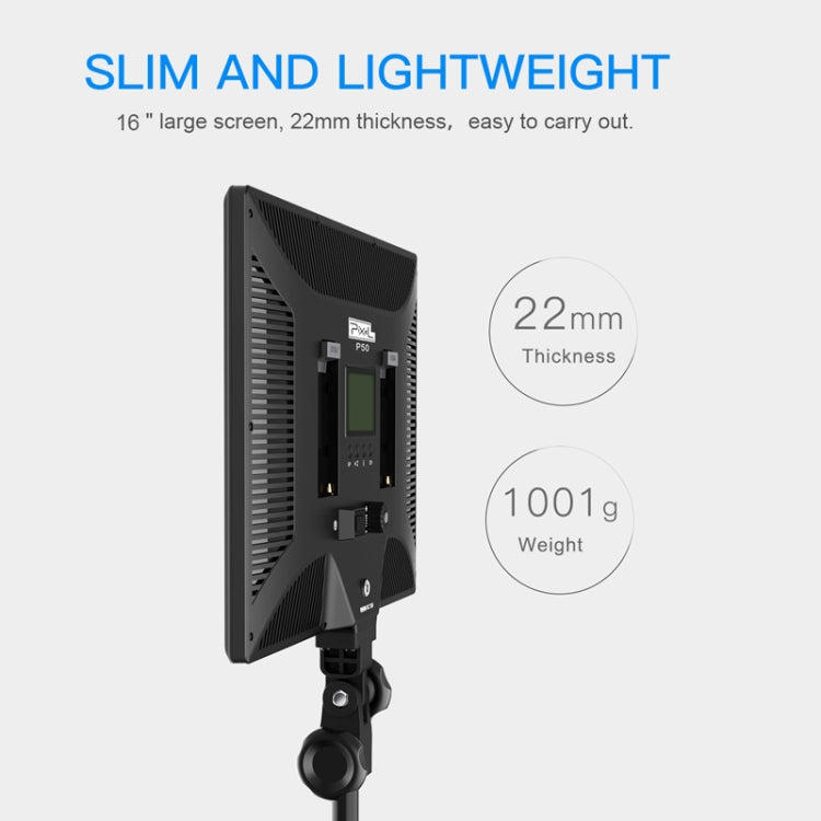 Pixel P50 Dual Color Temperature Flat Panel Fill Light 45W Soft Outdoor Shooting Fill Light For Straight Photography(Lamp+UK Plug Adapter) - free shipping - PMC TechLife - Order now!