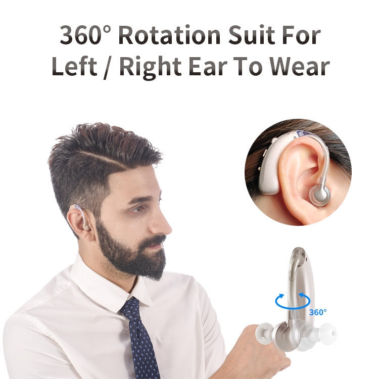 USB Charging Earhook Noise Reduction Hearing Aid Sound Amplifier(Silver) - Hearing Aids by PMC TechLife | Online Shopping South Africa | PMC TechLife | Buy Now Pay Later Mobicred