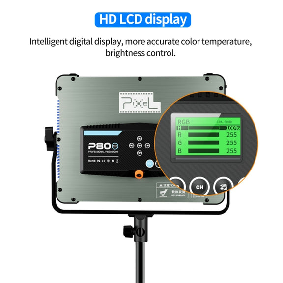 Pixel P80 60W 2600-10000K 542 LEDs Photography Fill Light Support Mobile APP Remote Control,US Plug