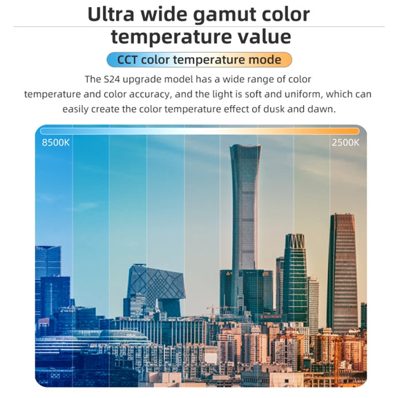 Pixel S24 RGB Fill Light Rod Handheld Portable Color Icelet Outdoor Videos Live Broadcast Studio Camera Stick Lamp(Standard Set+US Plug Adapter)