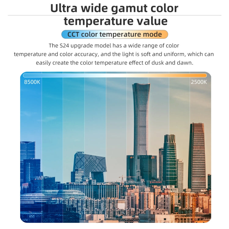 Pixel S24 RGB Fill Light Rod Handheld Portable Color Icelet Outdoor Videos Live Broadcast Studio Camera Stick Lamp(Standard Set+US Plug Adapter)