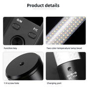 Pixel S24 RGB Fill Light Rod Handheld Portable Color Icelet Outdoor Videos Live Broadcast Studio Camera Stick Lamp(Standard Set+US Plug Adapter)