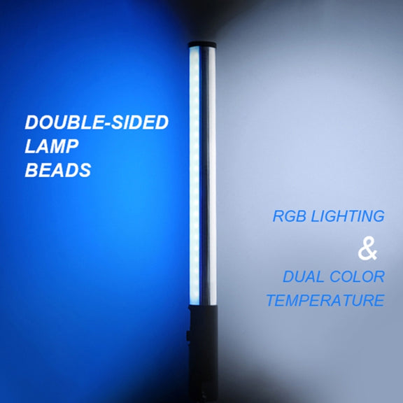 Pixel S24 RGB Fill Light Rod Handheld Portable Color Icelet Outdoor Videos Live Broadcast Studio Camera Stick Lamp(Standard Set+US Plug Adapter)