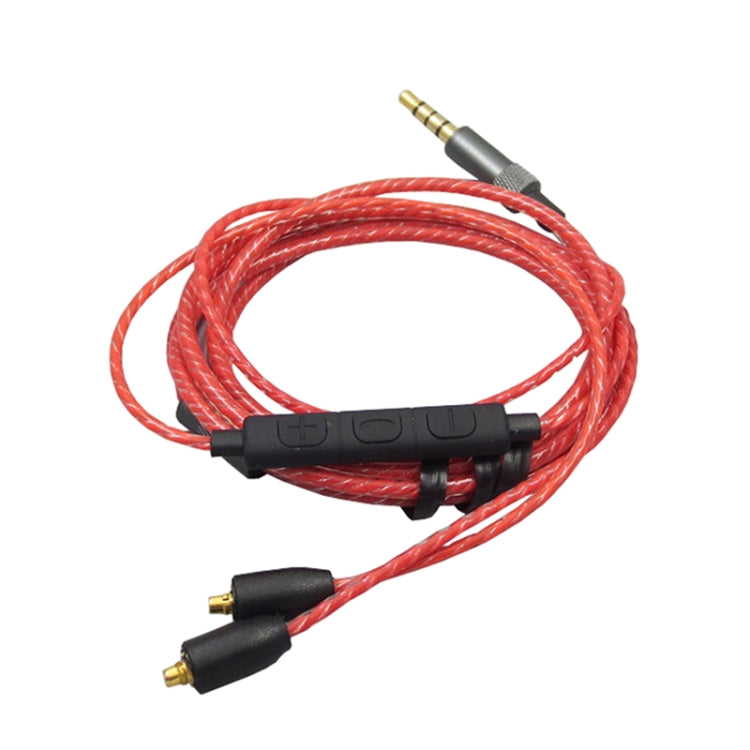 1.2m For Shure MMCX / SE215 / SE535 / SE846 / UE900 Volume Adjustment Headphone Cable(Red) - Headset Accessories by PMC TechLife | Online Shopping South Africa | PMC TechLife | Buy Now Pay Later Mobicred
