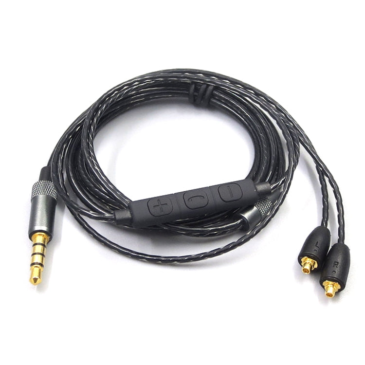 1.2m For Shure MMCX / SE215 / SE535 / SE846 / UE900 Volume Adjustment Headphone Cable(Black) - Headset Accessories by PMC TechLife | Online Shopping South Africa | PMC TechLife | Buy Now Pay Later Mobicred