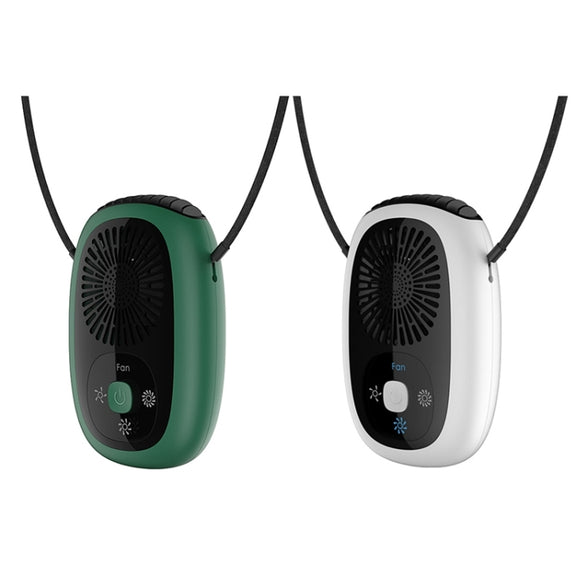 Leafless Hanging Neck Fan Mini Handheld Fan USB Rechargeable Fan Without Negative Ions White