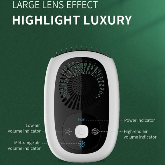 Leafless Hanging Neck Fan Mini Handheld Fan USB Rechargeable Fan Without Negative Ions Green