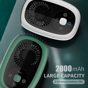 Leafless Hanging Neck Fan Mini Handheld Fan USB Rechargeable Fan Without Negative Ions Green